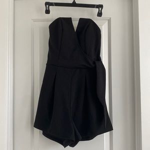 Black Strapless Romper